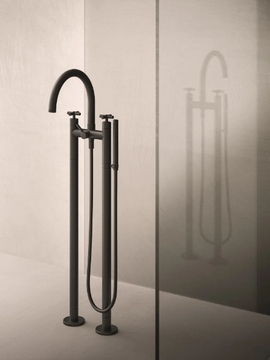 EXCLUSIVE CRIEV108 - Floor standing bathtub mixer with hand shower by CRISTINA Rubinetterie - view 3
